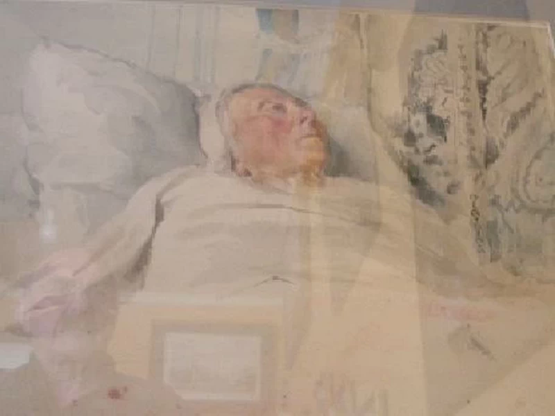 Madame Dantan, anziana malata nel suo letto - dal Saint, Cloud, museo Avelines